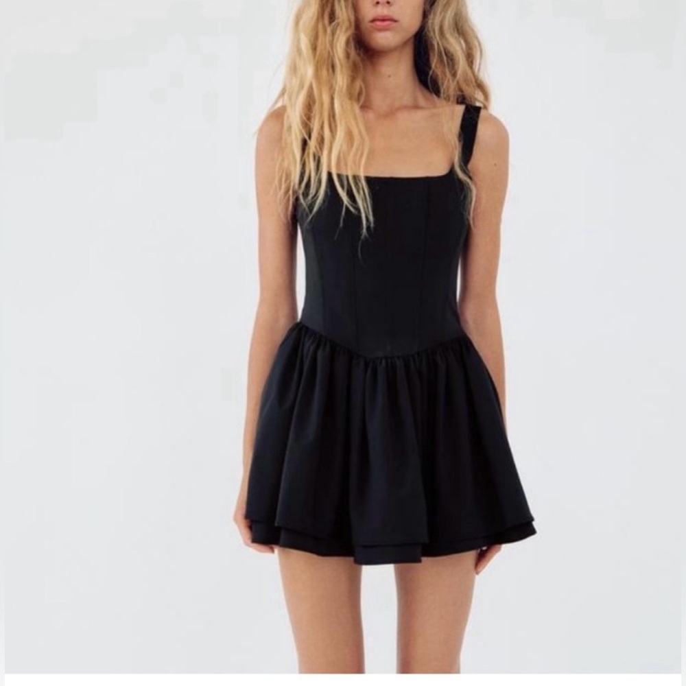 New with tags! Zara Black babydoll corsetry Women's Dress